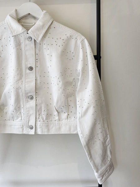 Only Short White Embroidered Jacket
