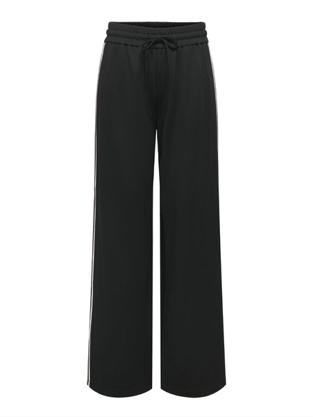 Only Side Stripe Wide Leg Trousers In Black