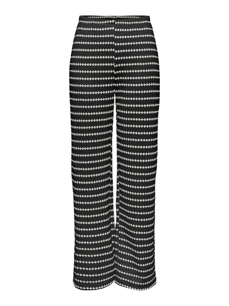 Only Tie Front Waistcoat & Wide Leg Knit Trouser Co-ord Set In White Stripe - Items Sold Separately