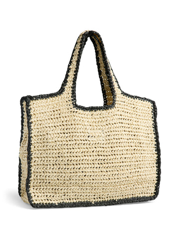 Pieces Straw Tote Bag In Natural