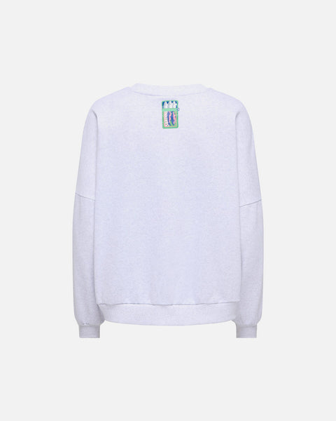 Only Grey Lightweight Oversized Summer Sardines Sweatshirt In Grey
