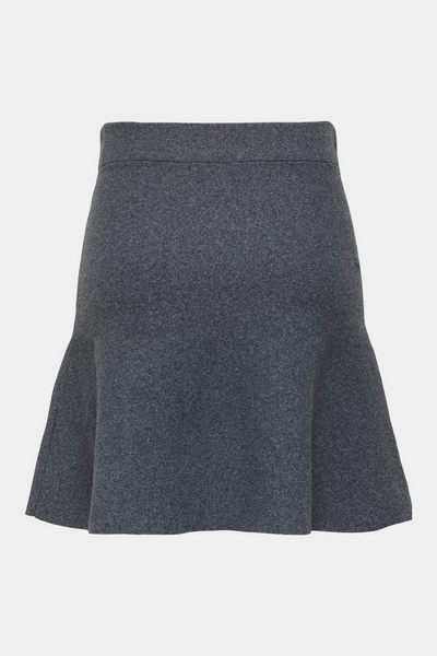Only Knitted Skater Skirt In Grey