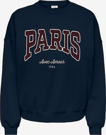 JDY Embroidered Paris Sweatshirt In Navy