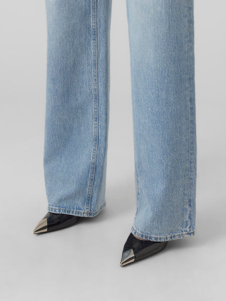 VM Tessa High Waist Wide Leg Jeans In Light Blue