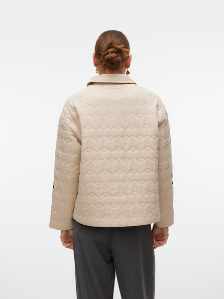 VM Quilted Beige Embroidered Jacket