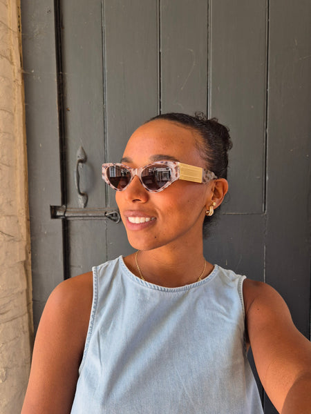 Pieces Slim Cat Eye Sunglasses In Tortoiseshell or Black