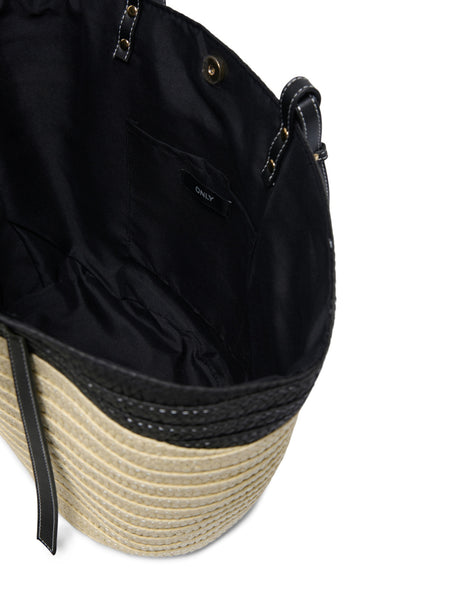 Only Woven Summer Shopper With Black Trim