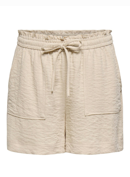 JDY Zip Front Tie Waist Shirt & Short Co-ord Set In Sandshell - Items Sold Separately