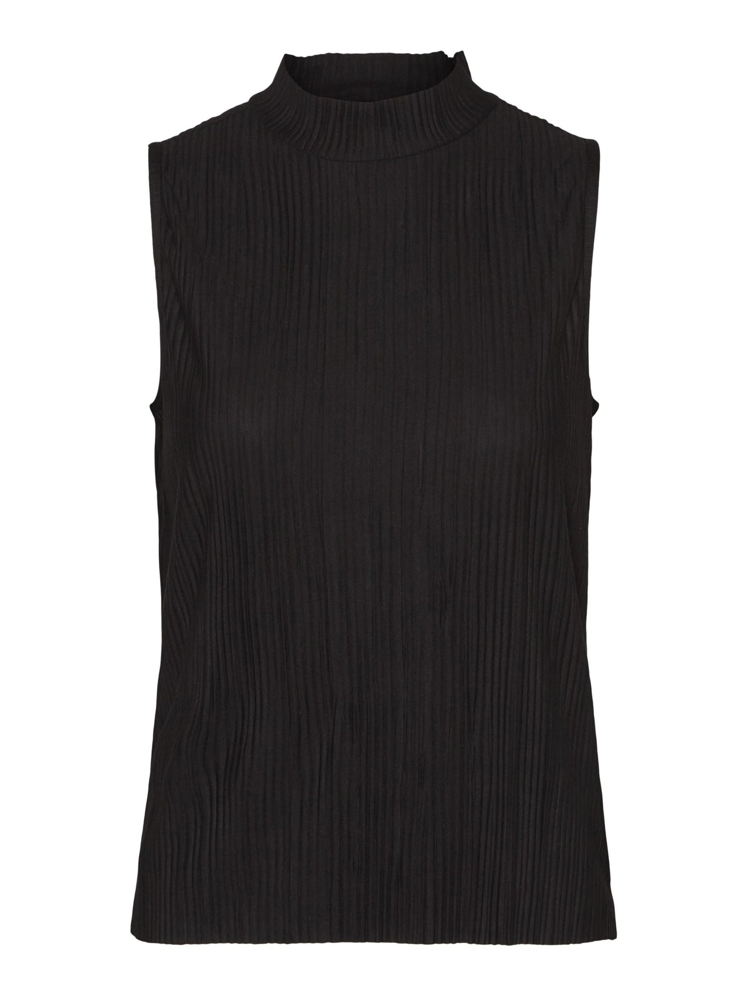 VM Black Plisse Wide Leg Trouser & Sleeveless Top Matching Co-ord