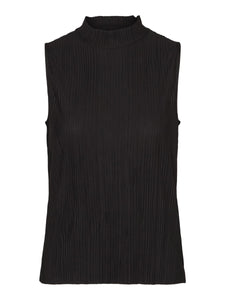 VM Black Plisse Wide Leg Trouser & Sleeveless Top Matching Co-ord