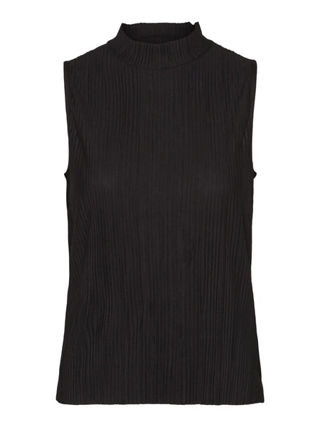 VM Black Plisse Wide Leg Trouser & Sleeveless Top Matching Co-ord
