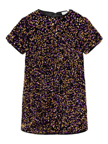 Girls Short Sleeve Sequin Dress