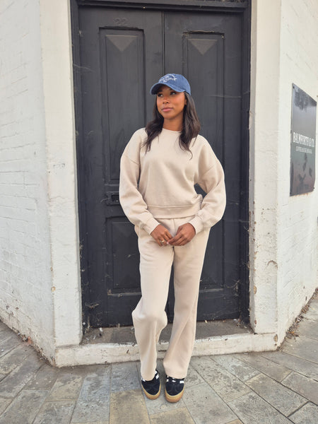 Only Sweat Lab Wide Leg Joggers & Sweatshirt Set In Pumice Stone - Items Sold Separately