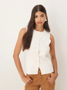 JDY Sleeveless Knit Waistcoat in Cream