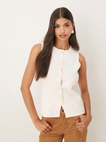 JDY Sleeveless Knit Waistcoat in Cream