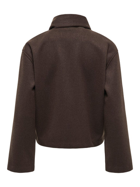 Only Scarf Jacket In Chocolate Brown