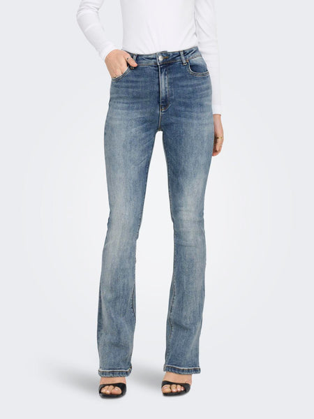 Only Mila High Waist Flared Mid Blue Jeans