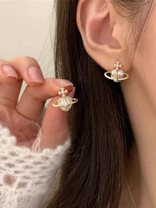 Gold Orb Stud Earrings