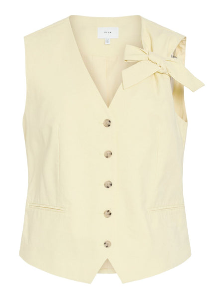 Vila Tailored Waistcoat & Shorts Co-ord Set In Lemon - Items Sold Separately