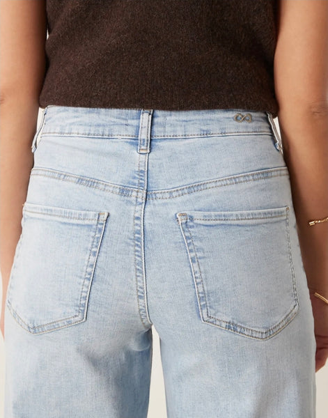JDY High Waist Wide Leg Jeans In Light Blue