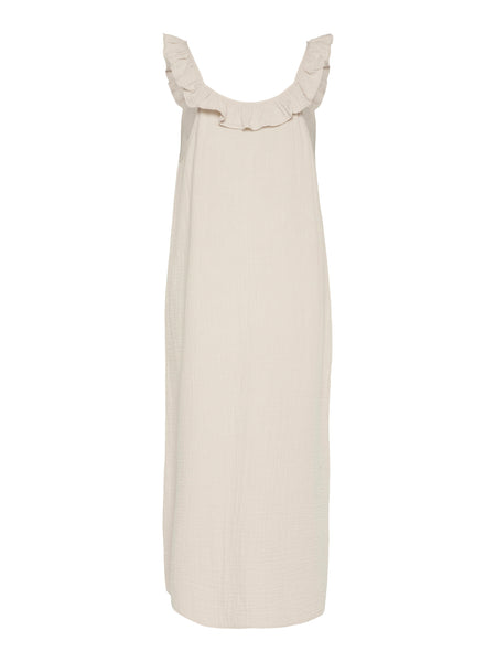 Pieces Sleeveless Cheesecloth Cotton Slip Midi Dress