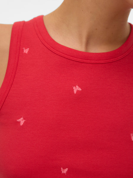 VM Embroidered Butterfly Sleeveless Tank Top