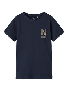 Boys Printed Back Tshirt In Navy