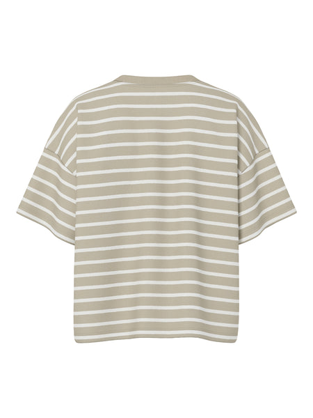 Pieces Beige Stripe Jersey T-shirt & Short Co-ord Set - Items Sold Separately