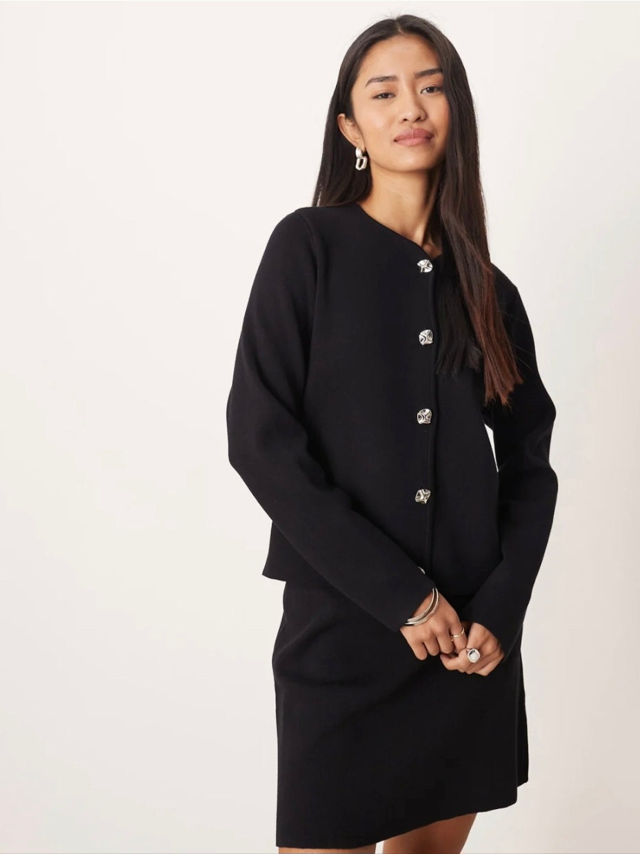 VILA Long Sleeve Knit Button Front Top