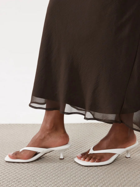 Vila Chiffon Maxi Skirt In Chocolate Brown