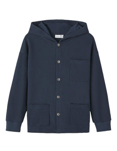 Boys Navy Hooded Shacket