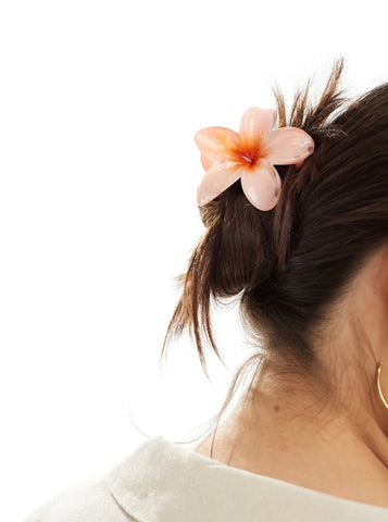 Pieces Hawaiian Flower Hair Claw In Peach