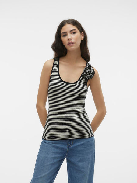 VM Sleeveless Stripe Bloom Vest Top