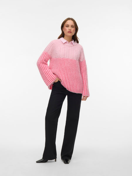 VM Chunky Knit Jumper in Hot Pink