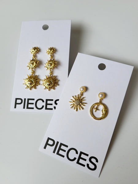 Pieces Gold Sun Drop Stud Earrings