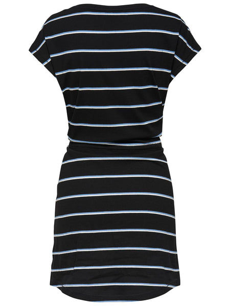 Only Black Pinstripe Short Sleeve Tshirt Dress