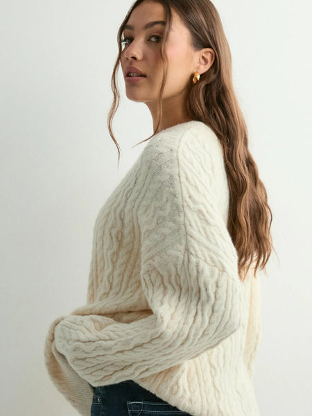 Pieces Cable Knit Relaxed Fit Oversized Jumper