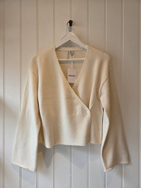 Pieces V-neck Wrap Front Knitted Cardigan