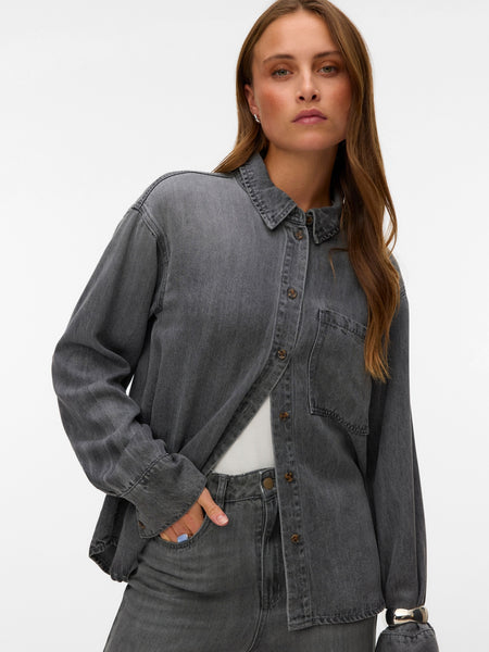 Aware Oversized Denim Shirt In Grey - Part of a Co-ord Set
