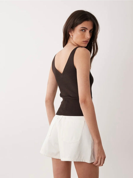 JDY Ribbed Knit Tank Top In Chocolate Brown
