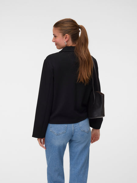 VM Lightweight Button Front Jacket In Black - Part of a Cord Set