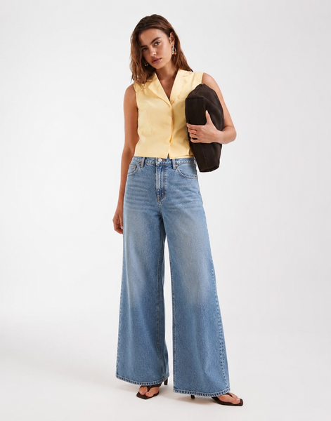 VM Tailored Boxy Waistcoat In Yellow