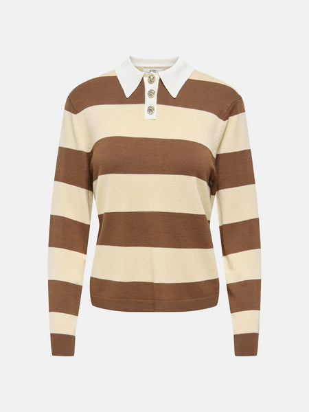 JDY Long Sleeve Polo Knit Available In 2 Colourways
