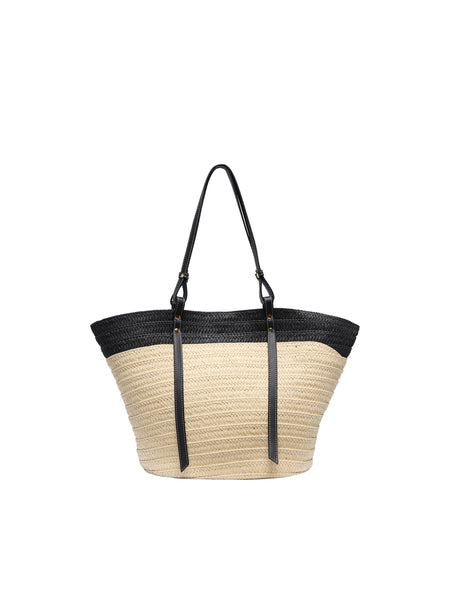 Only Woven Summer Shopper With Black Trim