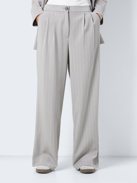 Noisy May Grey Pinstripe Oversized Blazer & Trouser Power Suit