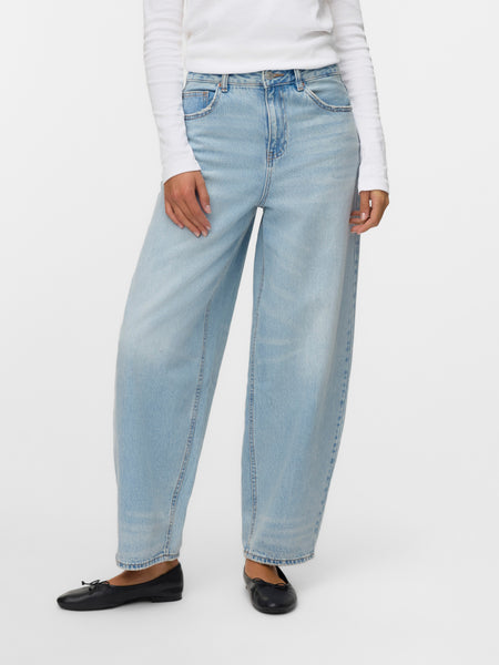VM High Waist Estelle Barrel Jeans In Light Blue