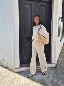 VM Long Sleeve Polo Top & Wide Leg Trouser Co-ord Set- Items Sold Separately