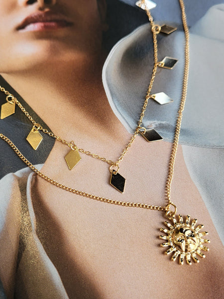 Only 2 Pack Sunray Necklace In Gold or Silver