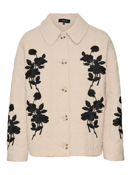 VM Quilted Beige Embroidered Jacket