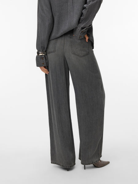 Aware High Waist Wide Leg Jeans In Grey - Part of a Co-ord Set